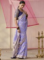 Dola Silk Lavender Wedding Wear Weaving Saree